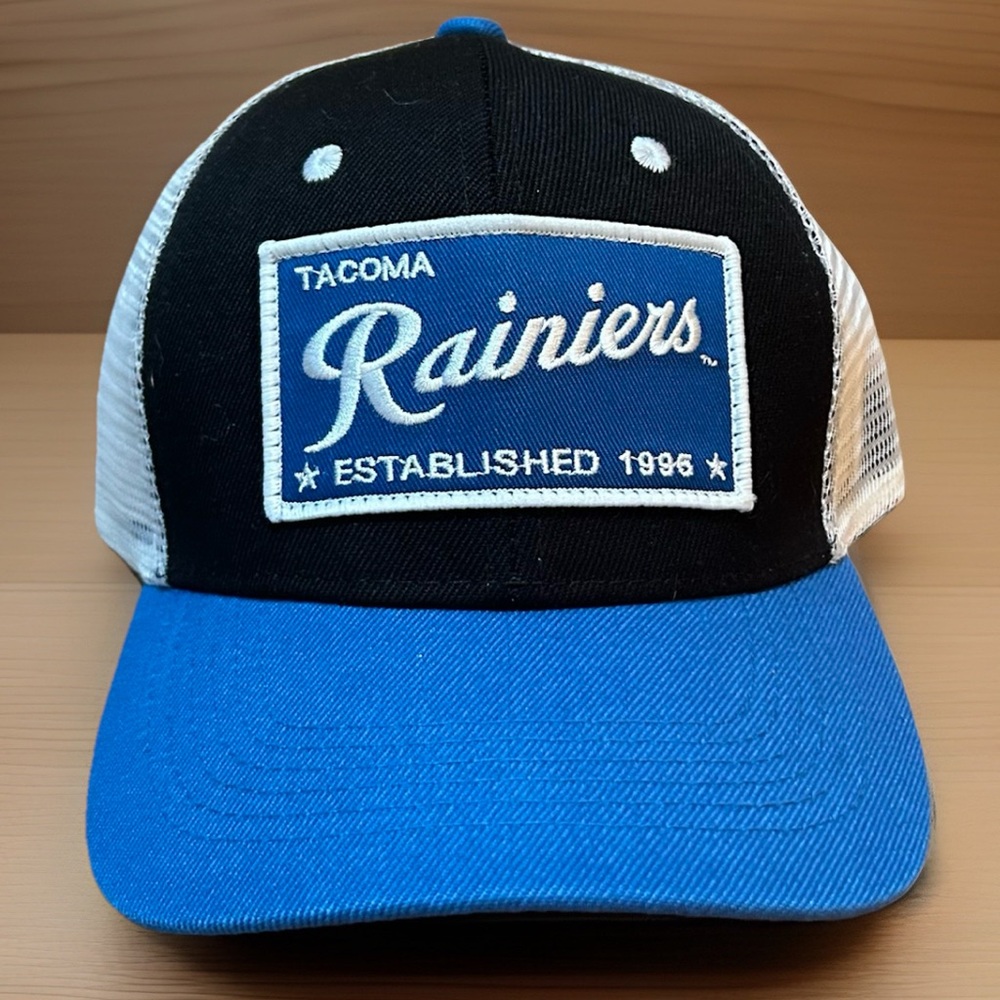 Tacoma Rainiers Baseball Cap Trucker Hat Blue Black Adjustable Established 1995